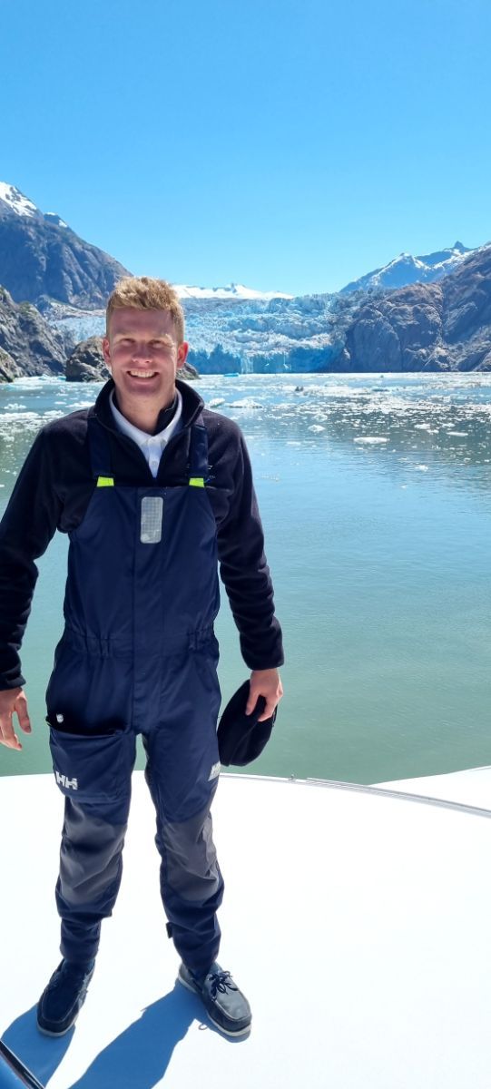 Nick Jacobi, founder, in front of a glacier in Alaska